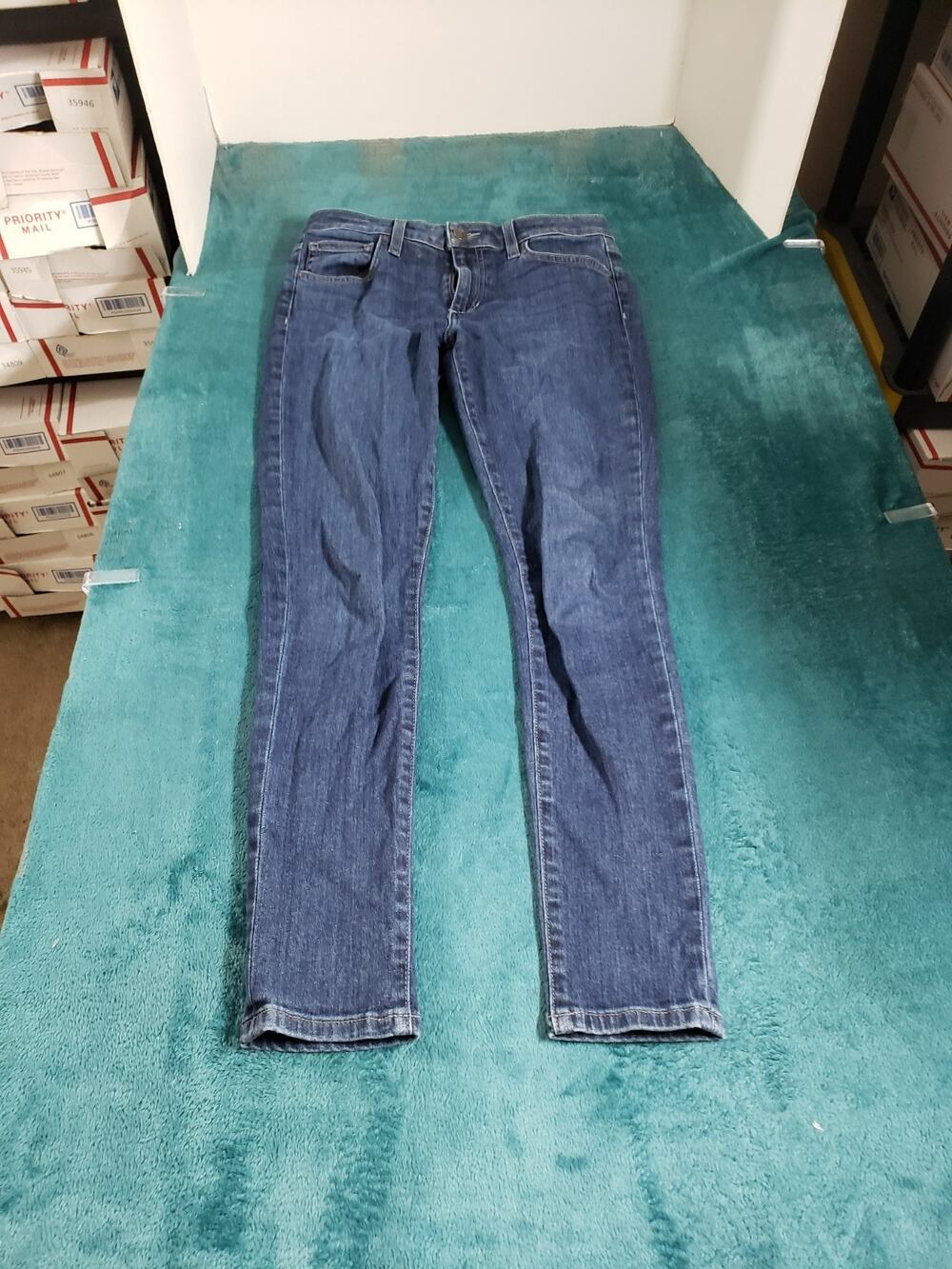 Joes Jeans Size 27 Women Blue Denim Stretch Pants Mid Rise Curvy Skinny Ankle